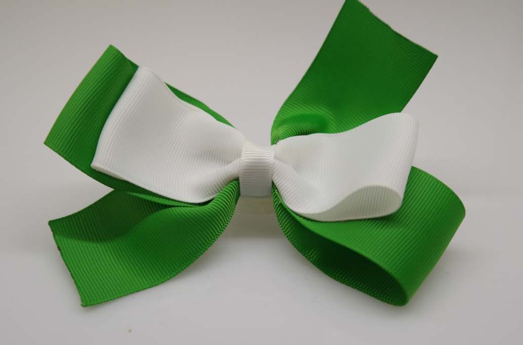 Emma inspired hair Bow with colors  White, Classical Green